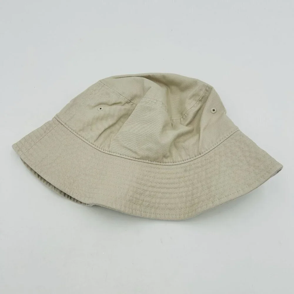 THE HAT DEPOT Bucket Hat Tan 100% Cotton Newhattan Sz S/M Embroidered Salad NEW